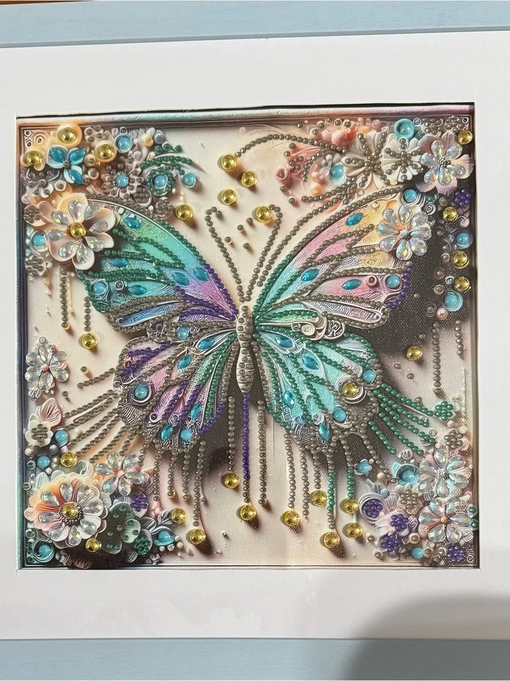 Multicolor Beaded Butterfly Wall Art - Decorative Accent